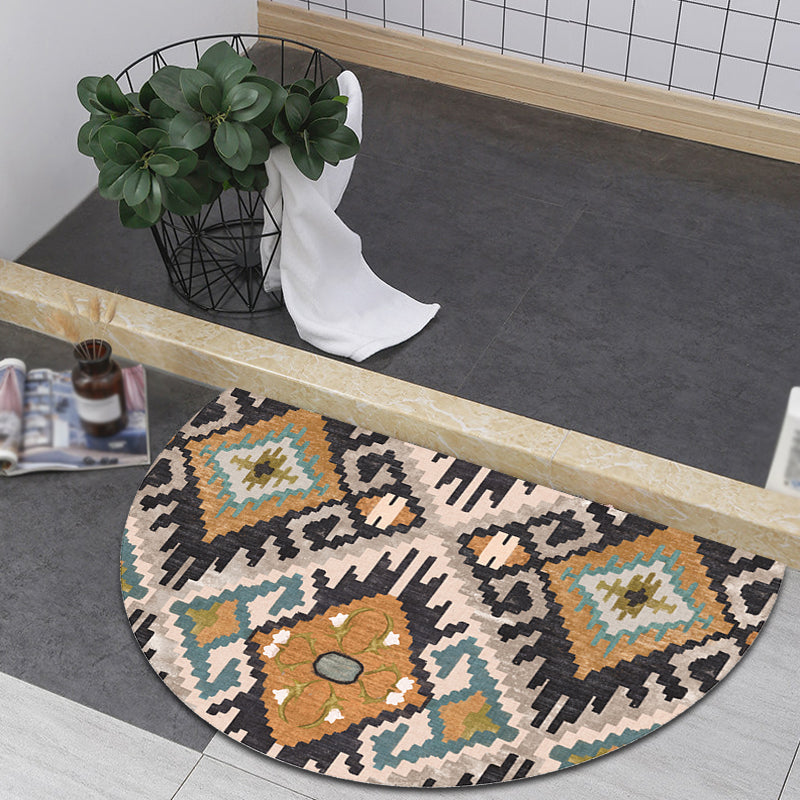 Moroccan Tribal Floral Pattern Rug Multicolor Polyester Rug Washable Pet Friendly Non-Slip Area Rug for Living Room Clearhalo 'Area Rug' 'Moroccan' 'Rugs' Rug' 1726068