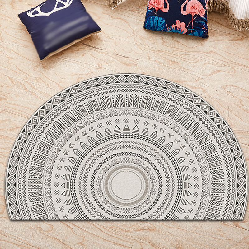 Moroccan Tribal Floral Pattern Rug Multicolor Polyester Rug Washable Pet Friendly Non-Slip Area Rug for Living Room Grey Clearhalo 'Area Rug' 'Moroccan' 'Rugs' Rug' 1726070