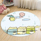 Stylish Cartoon Animal Pattern Rug Multicolor Kids Rug Polyester Washable Pet Friendly Anti-Slip Carpet for Children's Room Light Blue Clearhalo 'Area Rug' 'Rug' 1726108