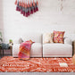 Red Vintage Rug Polyester Tribal Pattern Rug Pet Friendly Washable Anti-Slip Backing Carpet for Decoration Clearhalo 'Area Rug' 'Rugs' 'Southwestern' Rug' 1726129