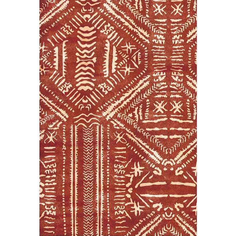 Red Vintage Rug Polyester Tribal Pattern Rug Pet Friendly Washable Anti-Slip Backing Carpet for Decoration Clearhalo 'Area Rug' 'Rugs' 'Southwestern' Rug' 1726130