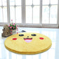 Cute Expression Pattern Rug Yellow and Green Kids Rug Polyester Pet Friendly Washable Area Rug for Nursery Light Yellow Clearhalo 'Area Rug' 'Rug' 1726159