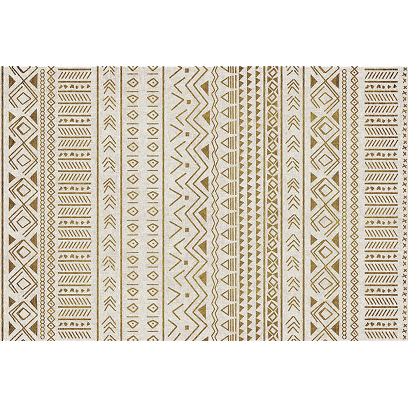 Stylish Tribal Geometric Pattern Rug with Stripe Grey Bohemian Rug Polyester Pet Friendly Non-Slip Backing Washable Area Rug for Living Room Clearhalo 'Area Rug' 'Bohemian' 'Rugs' Rug' 1726198