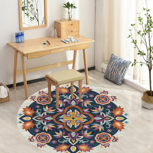 Unique Flower Pattern Rug Multicolor Moroccan Rug Polyester Pet Friendly Non-Slip Backing Washable Area Rug for Living Room Clearhalo 'Area Rug' 'Moroccan' 'Rugs' Rug' 1726250