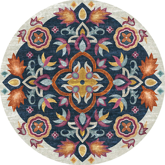 Unique Flower Pattern Rug Multicolor Moroccan Rug Polyester Pet Friendly Non-Slip Backing Washable Area Rug for Living Room Clearhalo 'Area Rug' 'Moroccan' 'Rugs' Rug' 1726251