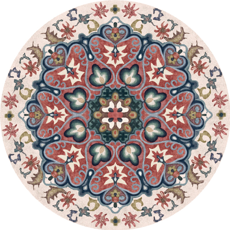 Unique Flower Pattern Rug Multicolor Moroccan Rug Polyester Pet Friendly Non-Slip Backing Washable Area Rug for Living Room Clearhalo 'Area Rug' 'Moroccan' 'Rugs' Rug' 1726258