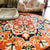 Unique Flower Pattern Rug Multicolor Moroccan Rug Polyester Pet Friendly Non-Slip Backing Washable Area Rug for Living Room Yellow-Red Clearhalo 'Area Rug' 'Moroccan' 'Rugs' Rug' 1726259