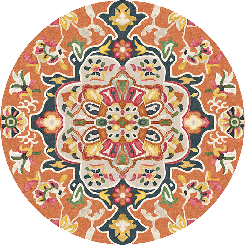 Unique Flower Pattern Rug Multicolor Moroccan Rug Polyester Pet Friendly Non-Slip Backing Washable Area Rug for Living Room Clearhalo 'Area Rug' 'Moroccan' 'Rugs' Rug' 1726261