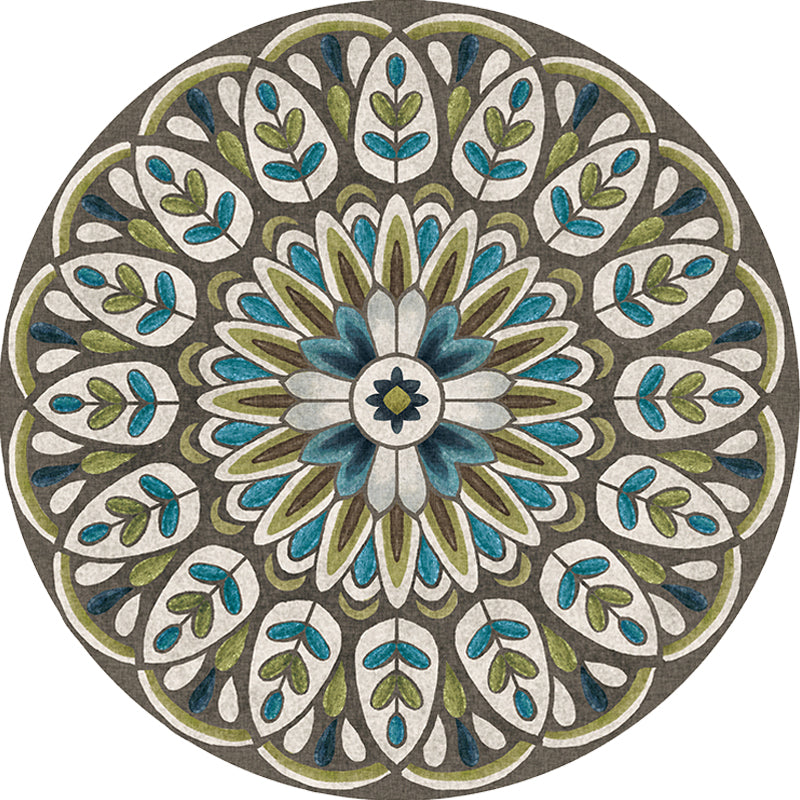 Unique Flower Pattern Rug Multicolor Moroccan Rug Polyester Pet Friendly Non-Slip Backing Washable Area Rug for Living Room Clearhalo 'Area Rug' 'Moroccan' 'Rugs' Rug' 1726264