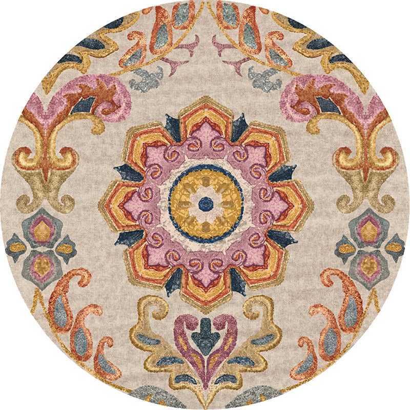 Unique Flower Pattern Rug Multicolor Moroccan Rug Polyester Pet Friendly Non-Slip Backing Washable Area Rug for Living Room Clearhalo 'Area Rug' 'Moroccan' 'Rugs' Rug' 1726267