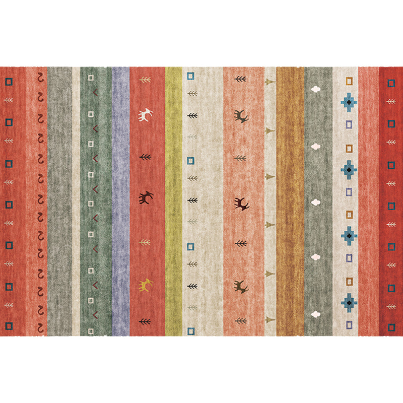 Multicolor Bohemian Rug Polyester Tribal Stripe Pattern Rug Pet Friendly Washable Anti-Slip Backing Carpet for Decoration Clearhalo 'Area Rug' 'Bohemian' 'Rugs' Rug' 1726341