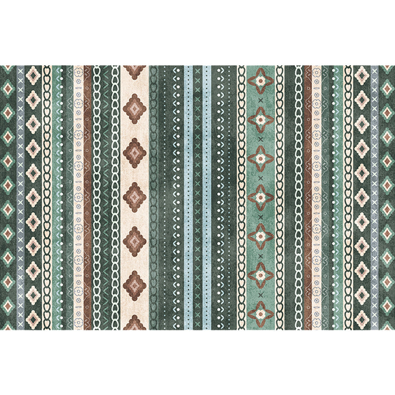 Multicolor Bohemian Rug Polyester Tribal Stripe Pattern Rug Pet Friendly Washable Anti-Slip Backing Carpet for Decoration Clearhalo 'Area Rug' 'Bohemian' 'Rugs' Rug' 1726344