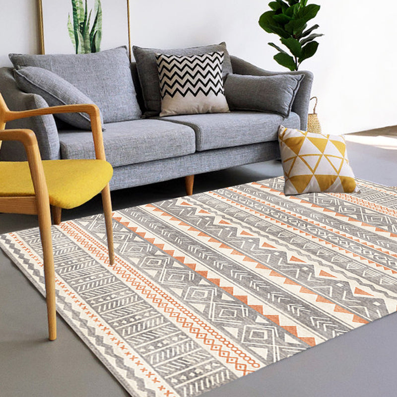 Multicolor Bohemian Rug Polyester Tribal Stripe Pattern Rug Pet Friendly Washable Anti-Slip Backing Carpet for Decoration Clearhalo 'Area Rug' 'Bohemian' 'Rugs' Rug' 1726346