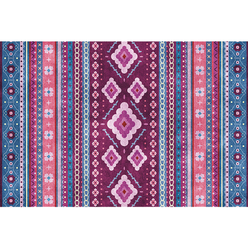Multicolor Bohemian Rug Polyester Tribal Stripe Pattern Rug Pet Friendly Washable Anti-Slip Backing Carpet for Decoration Clearhalo 'Area Rug' 'Bohemian' 'Rugs' Rug' 1726353