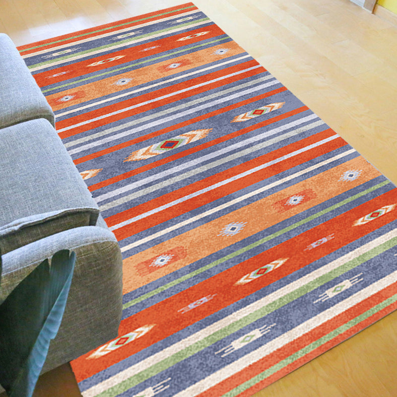 Multicolor Bohemian Rug Polyester Tribal Stripe Pattern Rug Pet Friendly Washable Anti-Slip Backing Carpet for Decoration Clearhalo 'Area Rug' 'Bohemian' 'Rugs' Rug' 1726355