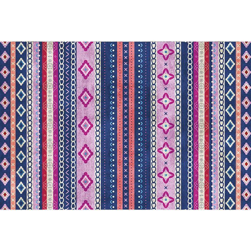 Multicolor Bohemian Rug Polyester Tribal Stripe Pattern Rug Pet Friendly Washable Anti-Slip Backing Carpet for Decoration Clearhalo 'Area Rug' 'Bohemian' 'Rugs' Rug' 1726359