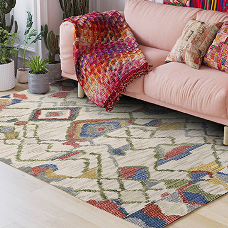Bohemian Geometric Pattern Rug Multicolor Polyester Rug Machine Washable Non-Slip Backing Area Rug for Living Room Clearhalo 'Area Rug' 'Bohemian' 'Rugs' Rug' 1726369