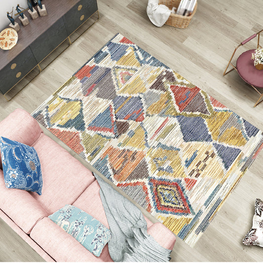 Bohemian Geometric Pattern Rug Multicolor Polyester Rug Machine Washable Non-Slip Backing Area Rug for Living Room Clearhalo 'Area Rug' 'Bohemian' 'Rugs' Rug' 1726372