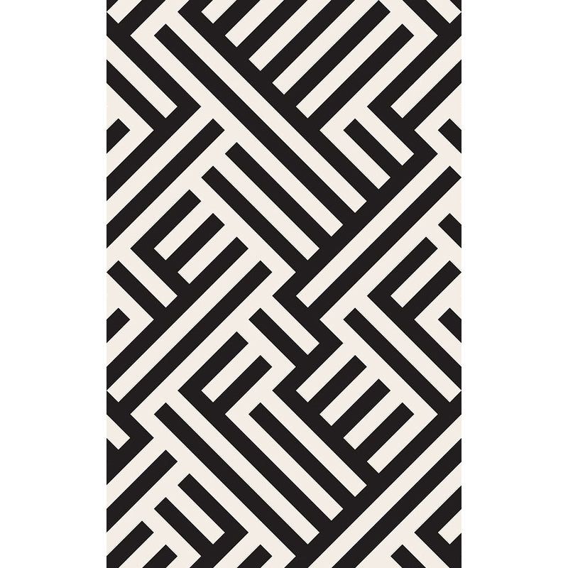 Modern Striped Pattern Rug Black and White Polyester Rug Washable Pet Friendly Non-Slip Area Rug for Living Room Clearhalo 'Area Rug' 'Modern' 'Rugs' Rug' 1726398