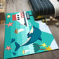 Kids Ship Pattern Rug with Dolphin Blue Polyester Rug Washable Pet Friendly Non-Slip Area Rug for Child's Bedroom Green Clearhalo 'Area Rug' 'Rug' 1726399