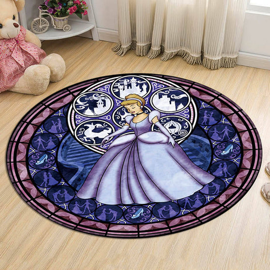 Unique Cartoon Character Pattern Rug Multicolor Kids Rug Polyester Pet Friendly Washable Area Rug for Nursery Blue