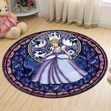Unique Cartoon Character Pattern Rug Multicolor Kids Rug Polyester Pet Friendly Washable Area Rug for Nursery Blue