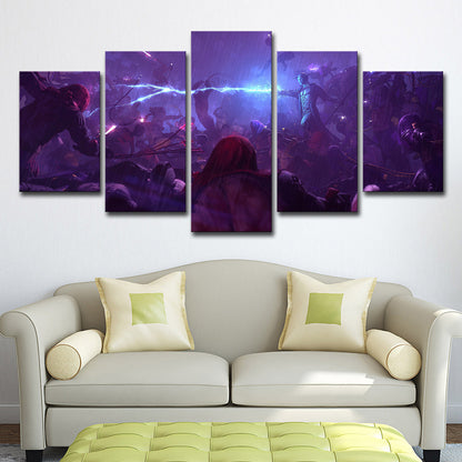 Re-Legion Game Scene Canvas Print Multi-Piece Kids Bedroom Wall Art Decor in Purple Purple Clearhalo 'Art Gallery' 'Canvas Art' 'Kids' Arts' 1726480