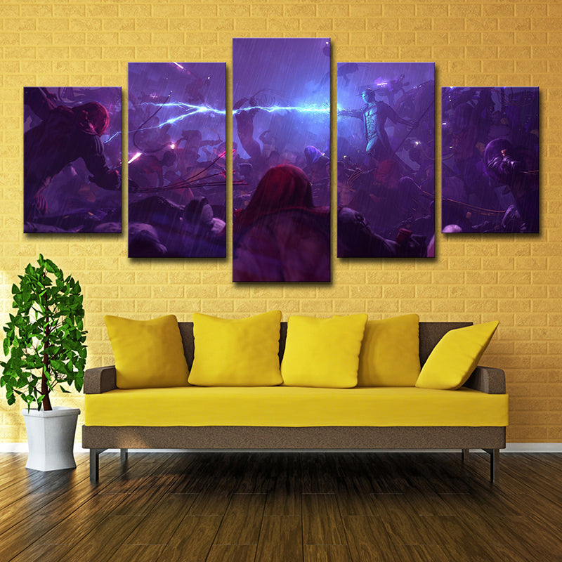 Re-Legion Game Scene Canvas Print Multi-Piece Kids Bedroom Wall Art Decor in Purple Clearhalo 'Art Gallery' 'Canvas Art' 'Kids' Arts' 1726482