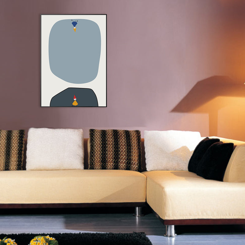 Pastel Color Little Man Art Textured Painting for Bathroom, Multiple Sizes Available Clearhalo 'Arts' 'Canvas Art' 1726495