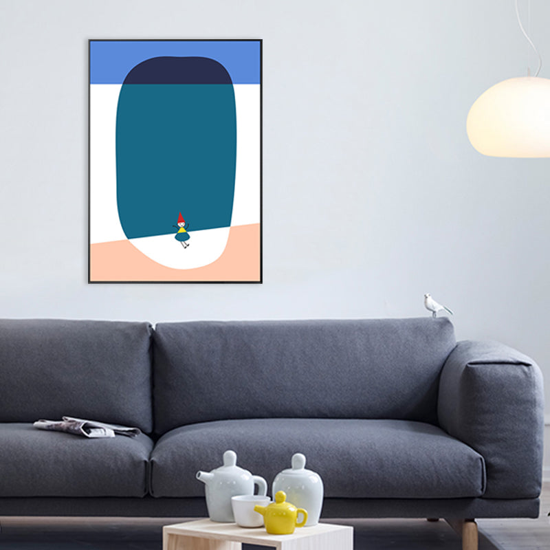 Pastel Color Little Man Art Textured Painting for Bathroom, Multiple Sizes Available Clearhalo 'Arts' 'Canvas Art' 1726504