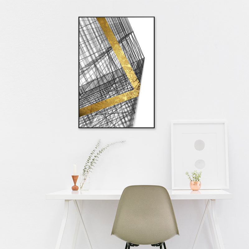 Modern Style Tall Buildings Canvas Light Color Textured Wall Decor for Guest Room Clearhalo 'Art Gallery' 'Canvas Art' 'Contemporary Art Gallery' 'Modern' Arts' 1726508