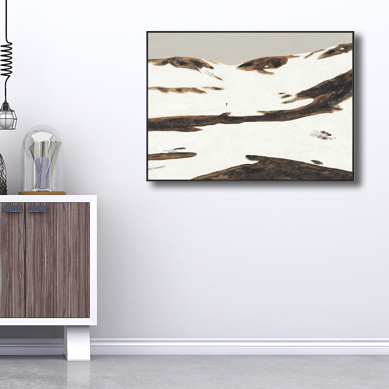 Mountains Landscape Wall Decor for Girls Bedroom in Pastel Color, Multiple Sizes White Clearhalo 'Art Gallery' 'Canvas Art' 'Contemporary Art Gallery' 'Modern' Arts' 1726594