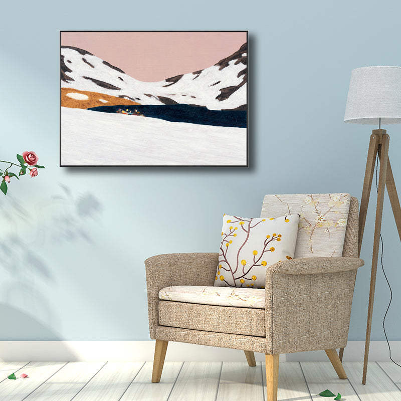 Mountains Landscape Wall Decor for Girls Bedroom in Pastel Color, Multiple Sizes Brown Clearhalo 'Art Gallery' 'Canvas Art' 'Contemporary Art Gallery' 'Modern' Arts' 1726600