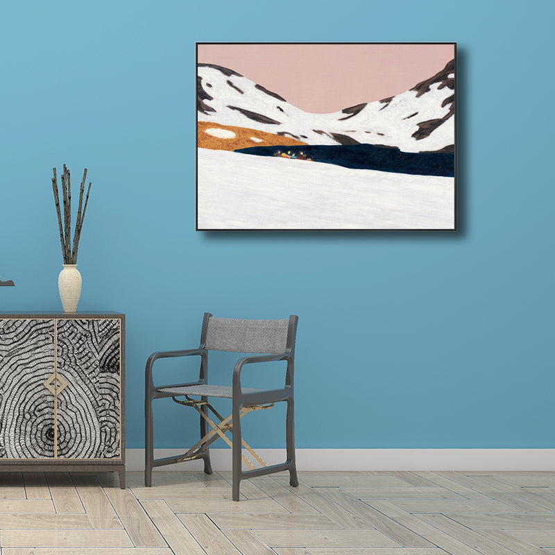 Mountains Landscape Wall Decor for Girls Bedroom in Pastel Color, Multiple Sizes Clearhalo 'Art Gallery' 'Canvas Art' 'Contemporary Art Gallery' 'Modern' Arts' 1726601