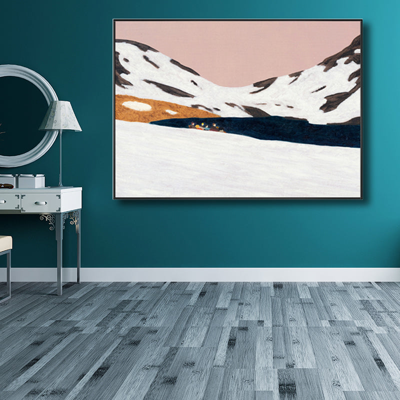 Mountains Landscape Wall Decor for Girls Bedroom in Pastel Color, Multiple Sizes Clearhalo 'Art Gallery' 'Canvas Art' 'Contemporary Art Gallery' 'Modern' Arts' 1726602