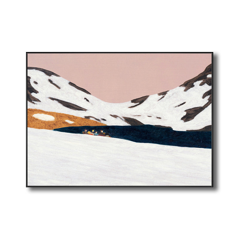 Mountains Landscape Wall Decor for Girls Bedroom in Pastel Color, Multiple Sizes Clearhalo 'Art Gallery' 'Canvas Art' 'Contemporary Art Gallery' 'Modern' Arts' 1726603