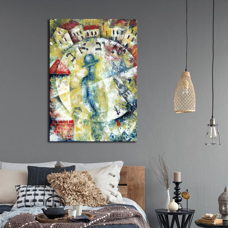 Pastellfarbe Rauchermädchen Malerei Abstrakter Expressionismus strukturierter Leinwandkunst für Schlafzimmer