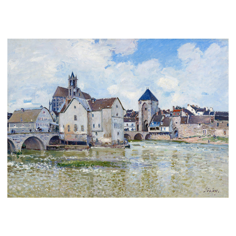 Impressionism Natural Scene Canvas Art Light Color Bedroom Painting, Multiple Sizes Clearhalo 'Arts' 'Canvas Art' 1726662