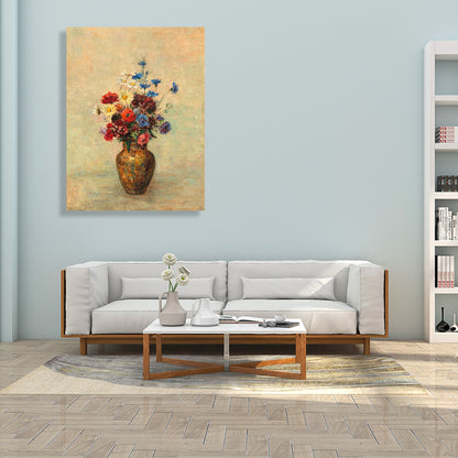 French Rustic Style Flowers Painting Pastel Color Kitchen Backsplash Wall Art Print Yellow Clearhalo 'Arts' 'Canvas Art' 1726685