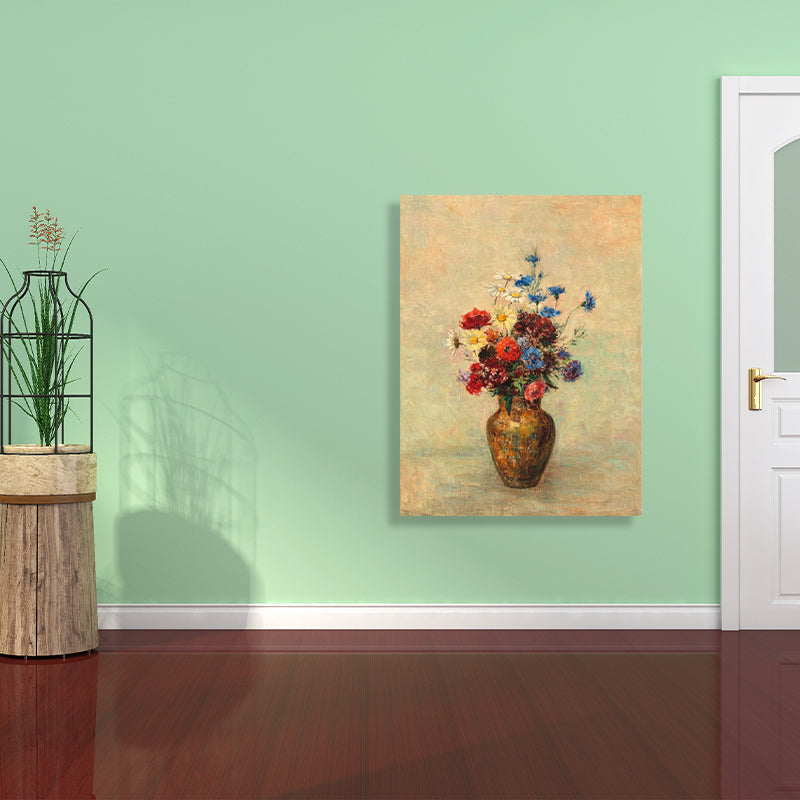 French Rustic Style Flowers Painting Pastel Color Kitchen Backsplash Wall Art Print Clearhalo 'Arts' 'Canvas Art' 1726686