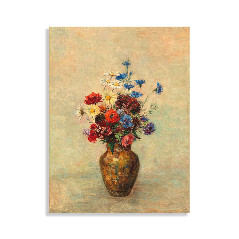 French Rustic Style Flowers Painting Pastel Color Kitchen Backsplash Wall Art Print Clearhalo 'Arts' 'Canvas Art' 1726688