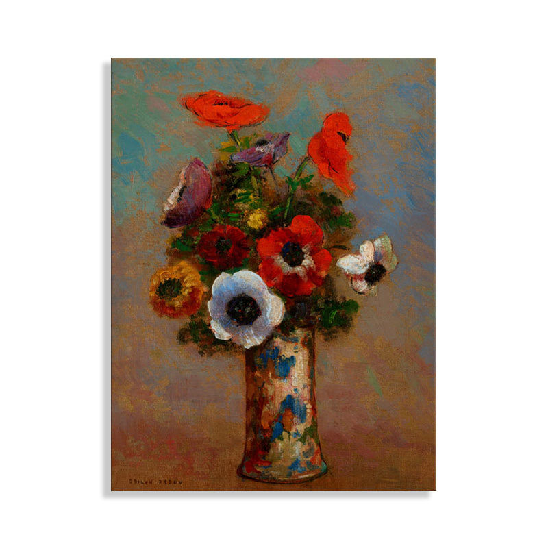 French Rustic Style Flowers Painting Pastel Color Kitchen Backsplash Wall Art Print Clearhalo 'Arts' 'Canvas Art' 1726695