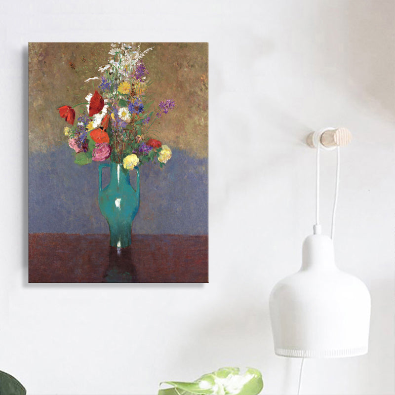 French Rustic Style Flowers Painting Pastel Color Kitchen Backsplash Wall Art Print Purple Clearhalo 'Arts' 'Canvas Art' 1726696