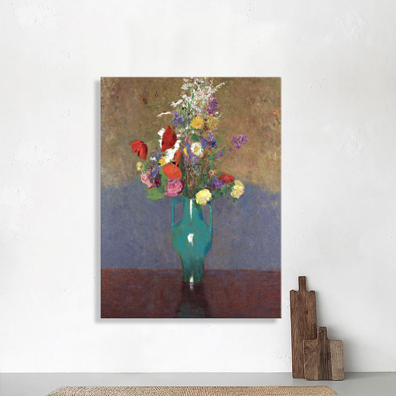 French Rustic Style Flowers Painting Pastel Color Kitchen Backsplash Wall Art Print Clearhalo 'Arts' 'Canvas Art' 1726697
