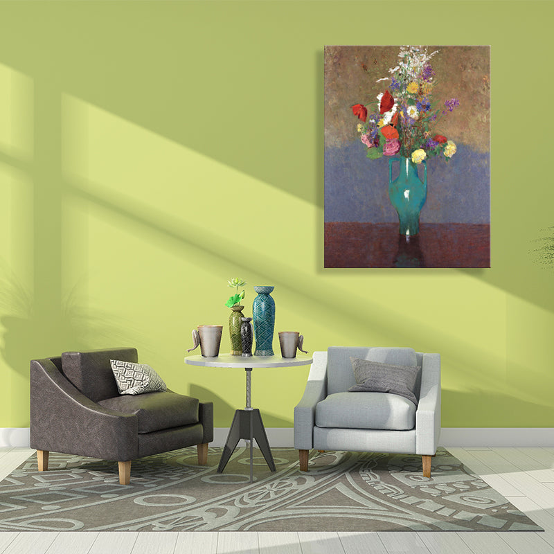 French Rustic Style Flowers Painting Pastel Color Kitchen Backsplash Wall Art Print Clearhalo 'Arts' 'Canvas Art' 1726698