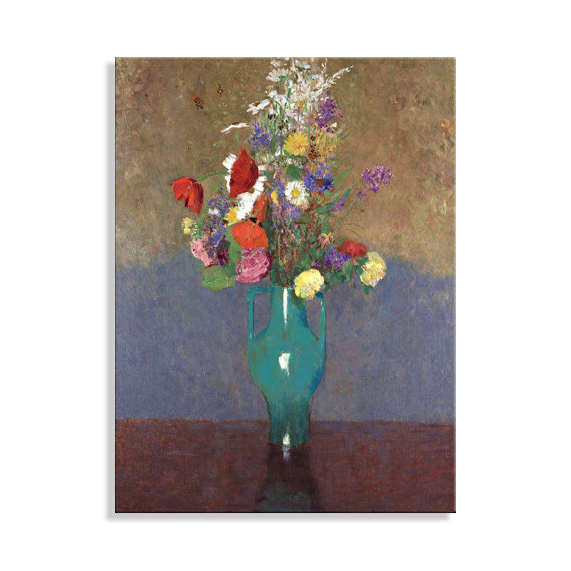 French Rustic Style Flowers Painting Pastel Color Kitchen Backsplash Wall Art Print Clearhalo 'Arts' 'Canvas Art' 1726699