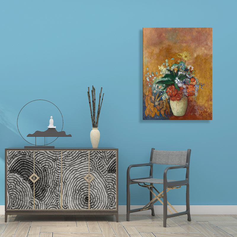 French Rustic Style Flowers Painting Pastel Color Kitchen Backsplash Wall Art Print Clearhalo 'Arts' 'Canvas Art' 1726701