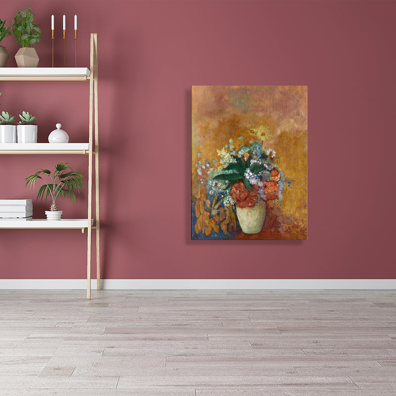 French Rustic Style Flowers Painting Pastel Color Kitchen Backsplash Wall Art Print Clearhalo 'Arts' 'Canvas Art' 1726702