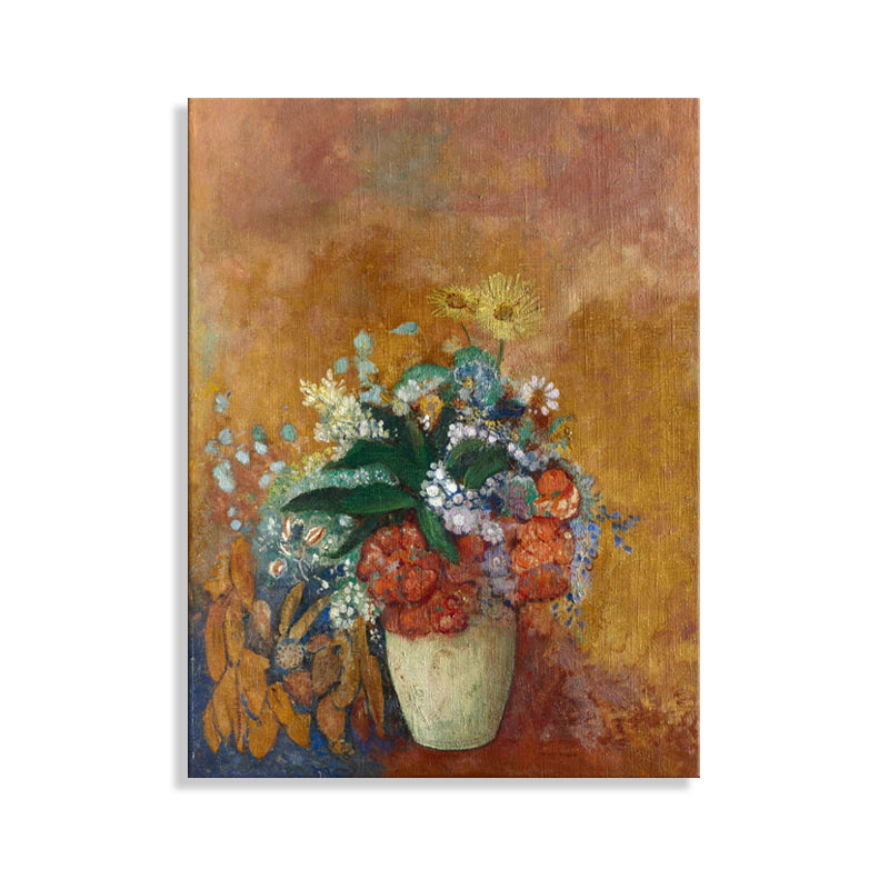 French Rustic Style Flowers Painting Pastel Color Kitchen Backsplash Wall Art Print Clearhalo 'Arts' 'Canvas Art' 1726703