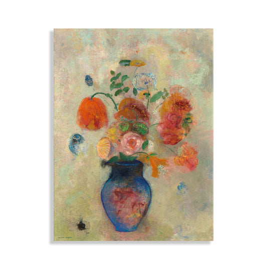 French Rustic Style Flowers Painting Pastel Color Kitchen Backsplash Wall Art Print Clearhalo 'Arts' 'Canvas Art' 1726707